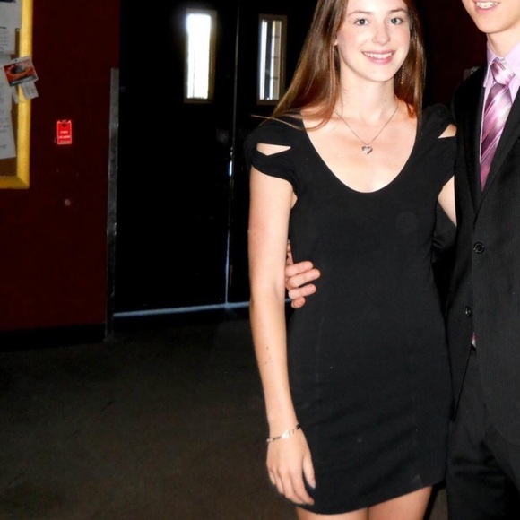 FREE PEOPLE “Coraline” Black Lace Back Mini Dress - Picture 9 of 10